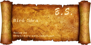 Biró Sára névjegykártya